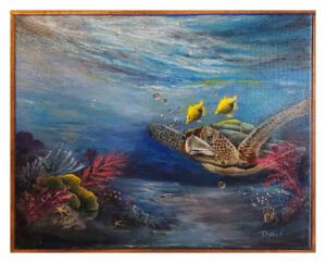 Sea Turtle - Oil on Canvas - 14" x 11" - PRICE